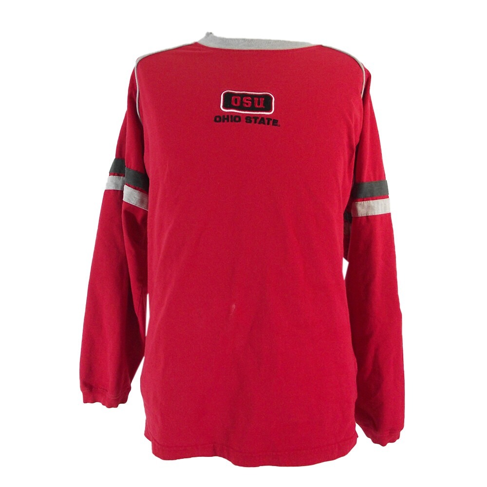 Active Shirt Mens Large Red Ohio State Buckeyes Long Sleeve Embroidered Football
